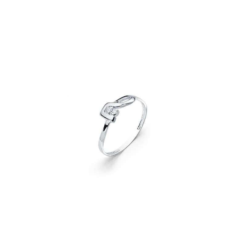 Bague pour femme avec 2 diamants 0,026 cts, Or blanc - Louena