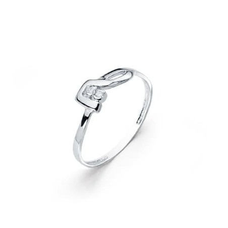 Bague pour femme avec 2 diamants 0,026 cts, Or blanc - Louena
