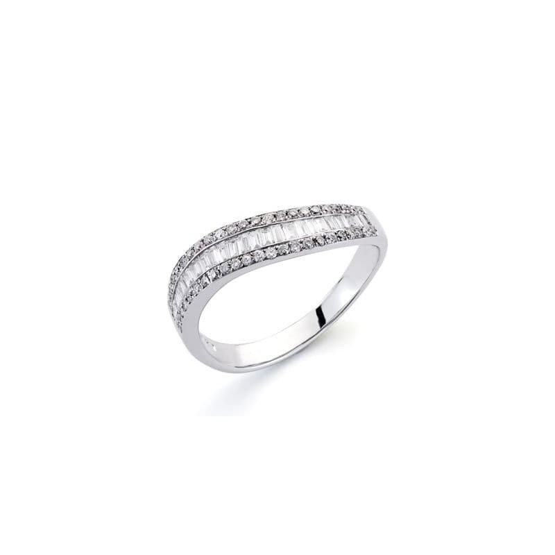 Bague femme or blanc et diamants 0.18 + 0.30 carats - Alyzea