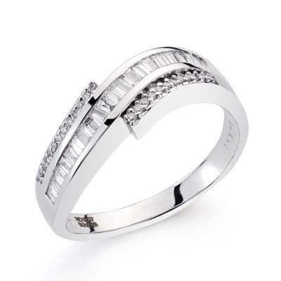 Bague femme or blanc et diamants 0.70 + 0.31 carats - Eryana