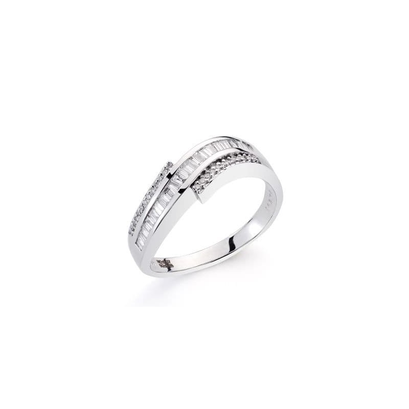 Bague femme or blanc et diamants 0.70 + 0.31 carats - Eryana
