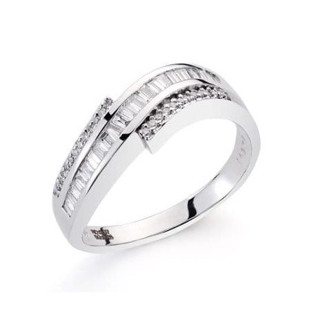 Bague femme or blanc et diamants 0.70 + 0.31 carats - Eryana