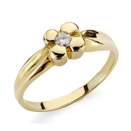 Bague pour femme, Or jaune et diamant 0,10 carats - Mallea