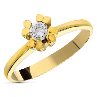 Bague pour femme, Or jaune et diamant 0,20 carats - Hélène