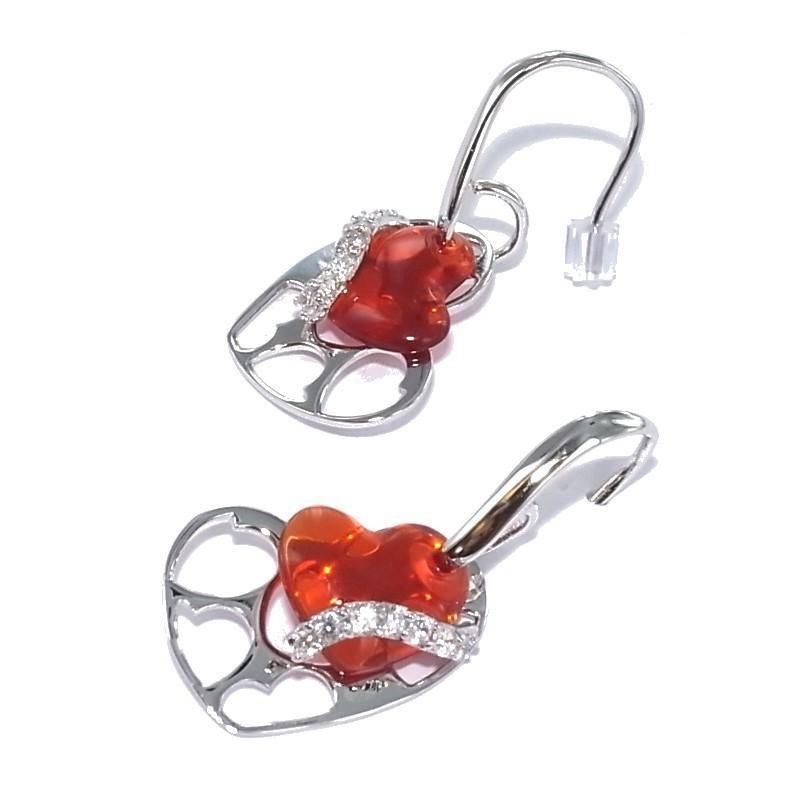 boucle d'oreille en argent 925 fantaisie pour femme, Ardente boucle d'oreille en argent 925 fantaisie pour femme, Ardente