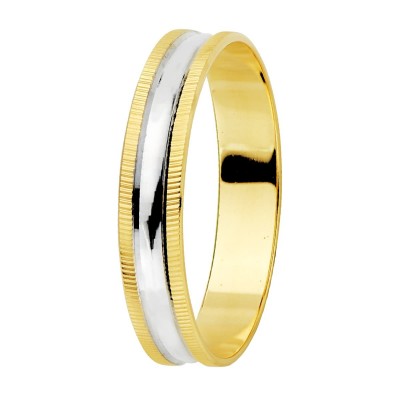 Alliance de mariage homme et femme Or bicolore 18 carats - Sixty