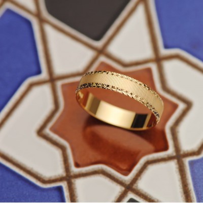 Alliance originale / Or jaune 18 carats - mat / diamanté - Mixte