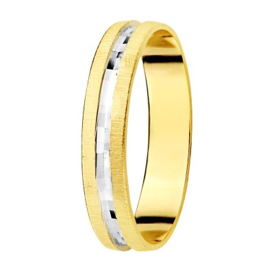 Alliance de mariage homme et femme Or bicolore 18 carats - Seven