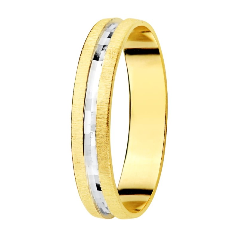 Alliance de mariage homme et femme Or bicolore 18 carats - Seven