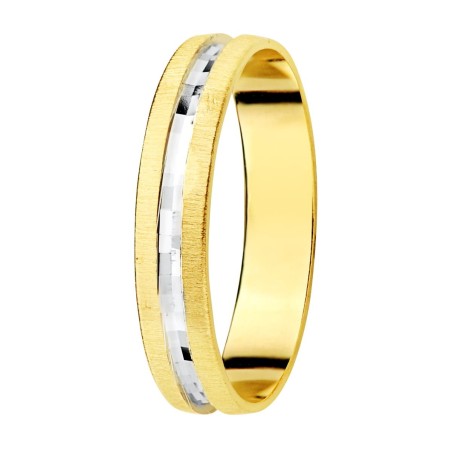 Alliance de mariage homme et femme Or bicolore 18 carats - Seven