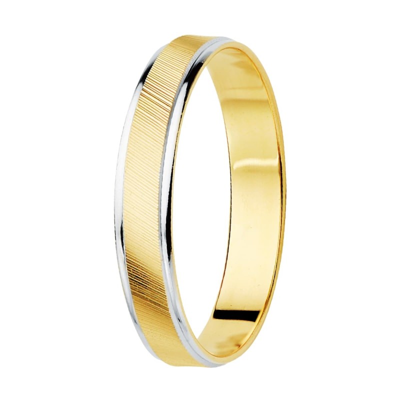 Alliance de mariage homme et femme Or bicolore 18 carats - Freedom