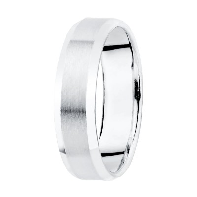 Alliance de mariage homme et femme Or blanc 18 carats brillant/mat - Swing