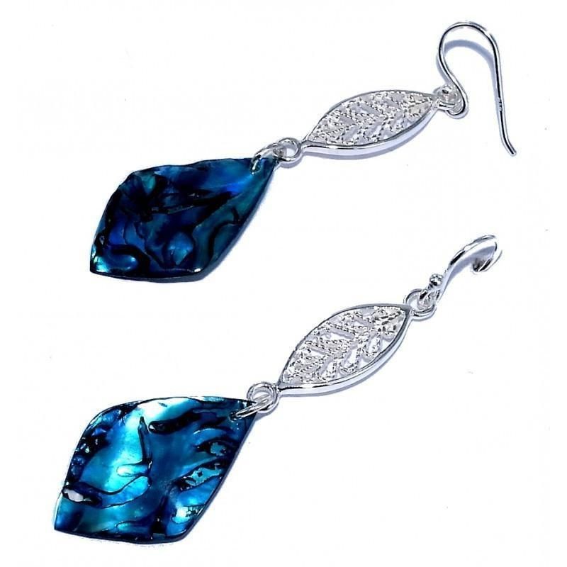 boucle d'oreille en argent 925 millièmes pour femme, Lagon boucle d'oreille en argent 925 millièmes pour femme, Lagon