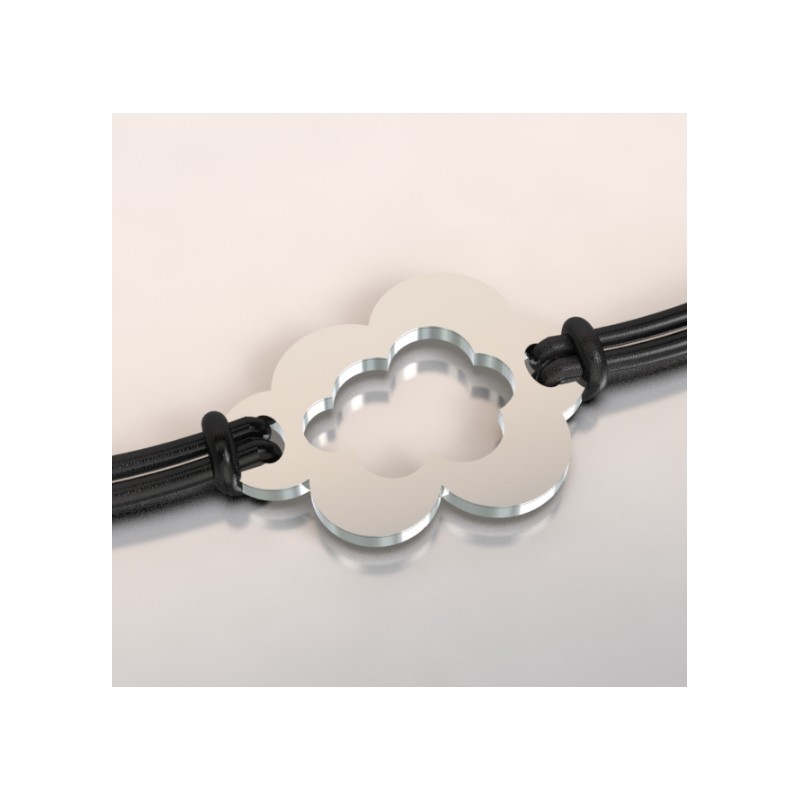 Bracelet de créateur en argent, Nuage & cordon par CabaneTchanque