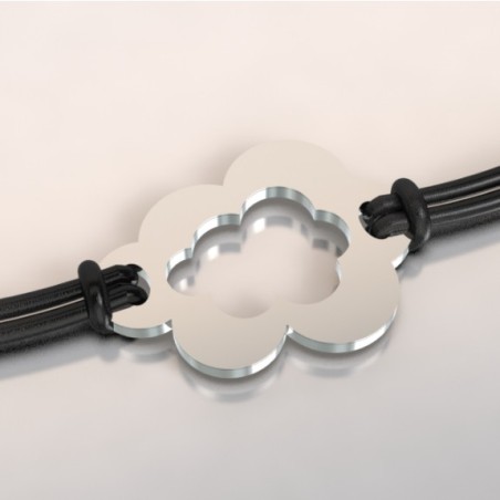 Bracelet de créateur en argent, Nuage & cordon par CabaneTchanque