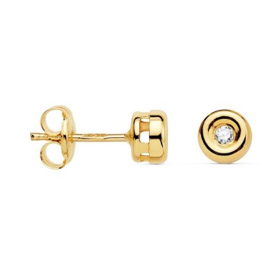 boucles d'oreilles diamant 0.030 carats et or jaune pour femme - donuts