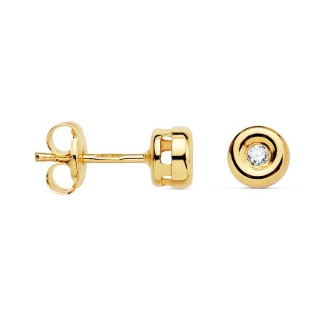 boucles d'oreilles diamant 0.030 carats et or jaune pour femme - donuts