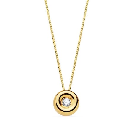Collier diamant solitaire 0.015 cts pour femme, or jaune 18 carats