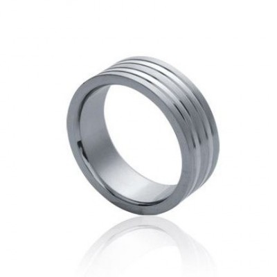 large anneau en acier mat et brillant, pour homme - Elanto