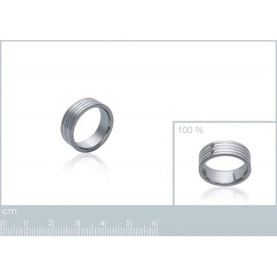 Bague pour homme, large anneau en acier mat et brillant - Elanto