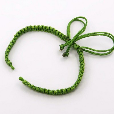 Bracelet Poisson argent, Cordon tressé, couleur vert