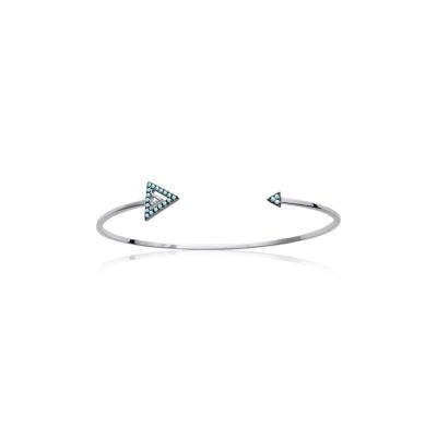 Jonc argent et pierre turquoise pour femme, triangle - Lyn&Or Bijoux