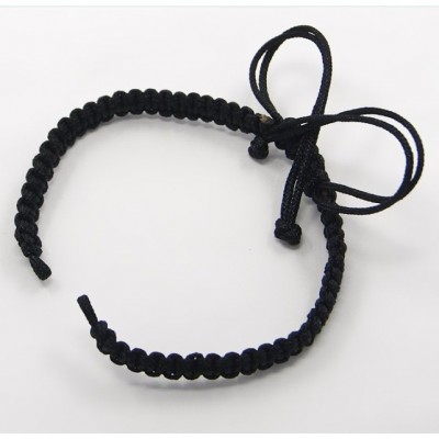 Bracelet Voilier en argent + Cordon tressé couleur noire
