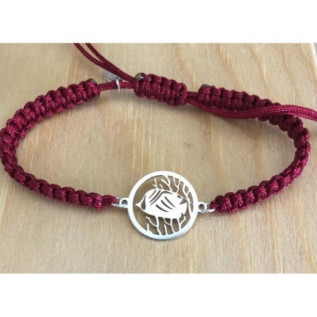 Bracelet Poisson Chirurgien en argent + Cordon tressé au choix - CabaneTchanque Bracelet Poisson Chirurgien en argent + Cordon tressé au choix - CabaneTchanque