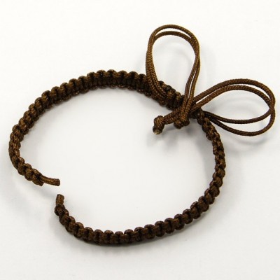 Bracelet Requin en argent + Cordon tressé couleur marron