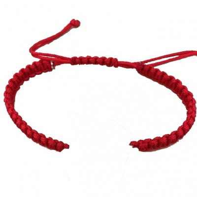 Bracelet Coccinelleen argent + Cordon tressé couleur rouge