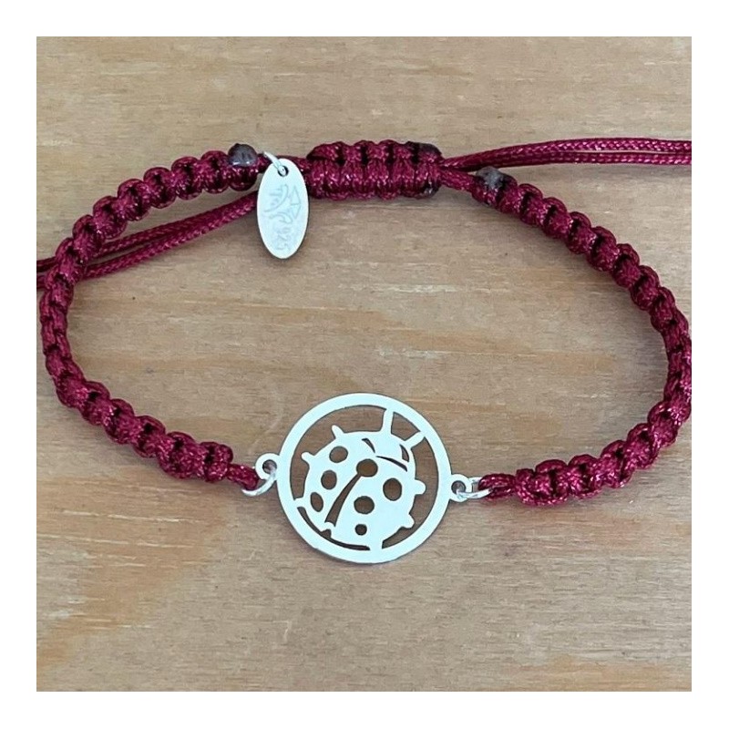 Bracelet Coccinelle en argent / couleur au choix - CabaneTchanque