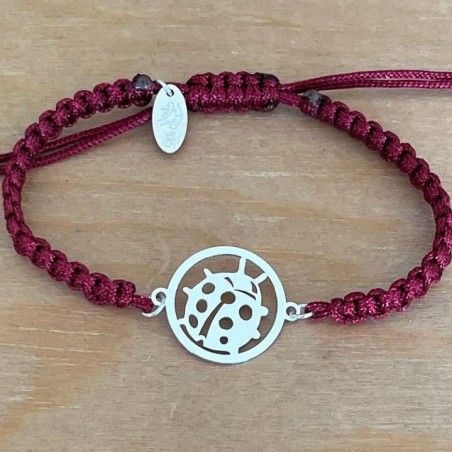 Bracelet Coccinelle en argent / couleur au choix - CabaneTchanque