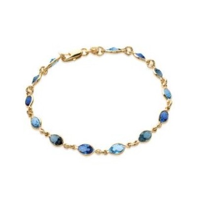 bracelet bleu et doré pour femme, swarovski