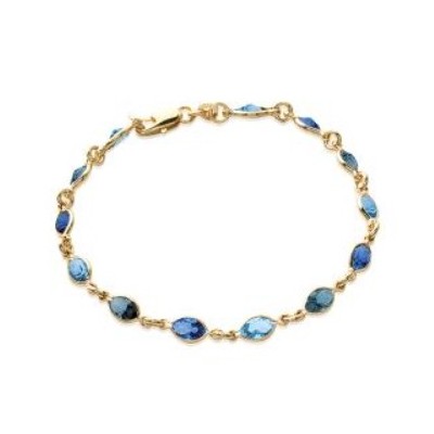 bracelet bleu et doré pour femme, swarovski