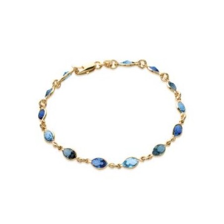 bracelet bleu et doré pour femme, swarovski