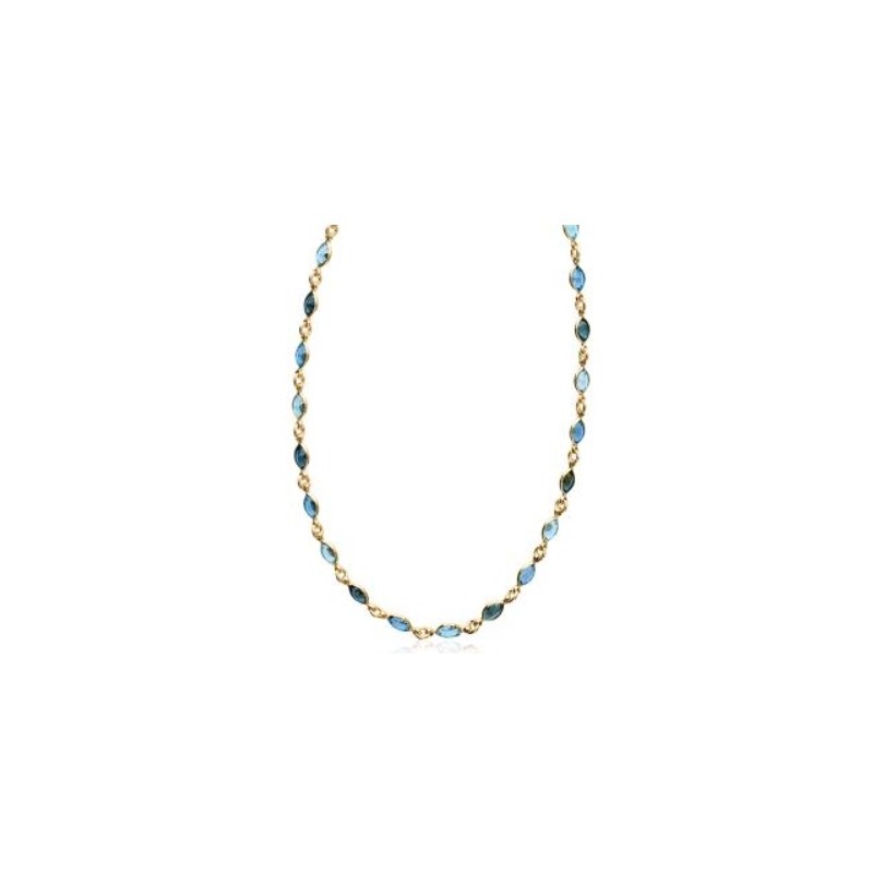 Collier femme, plaqué or & Swarovski bleu panaché - Swing - Lyn&Or Bijoux
