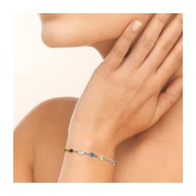 Bracelet multicolore pour femme, plaqué or & Swarovski - Lyn&Or Bijoux