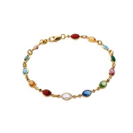 Bracelet femme, plaqué or & Swarovski multicolore - Lyn&Or Bijoux