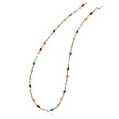 Collier pierres Multicolores Swarovski pour femme, plaqué or - Lyn&Or Bijoux