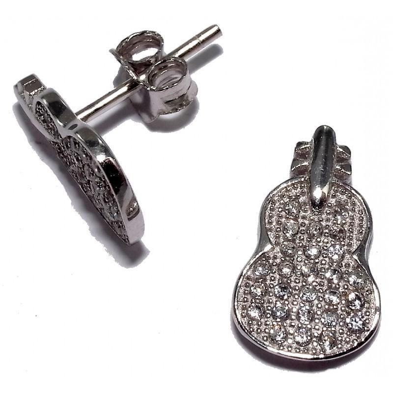 boucle d'oreille en argent 925 millièmes pour femme, Violon boucle d'oreille en argent 925 millièmes pour femme, Violon
