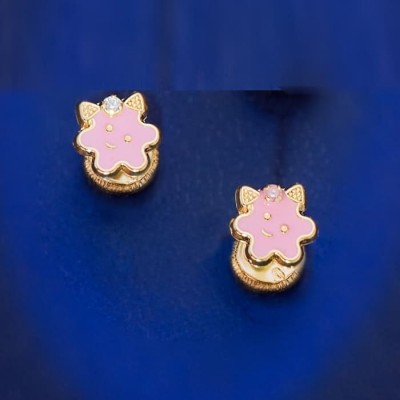fleur rose boucles d'oreilles fille