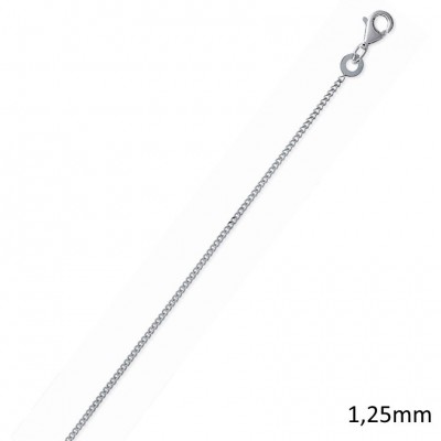 Chaîne argent massif 925, femme et enfant maille gourmette 1,25 mm