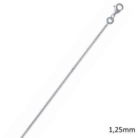 Chaîne argent massif 925, femme et enfant maille gourmette 1,25 mm