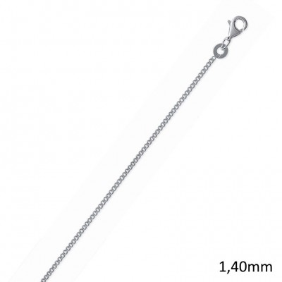 Chaîne argent massif 925, femme et enfant maille gourmette 1,4 mm