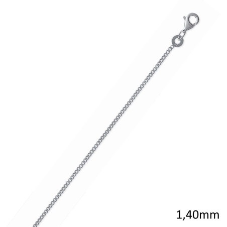 Chaîne argent massif 925, femme et enfant maille gourmette 1,4 mm