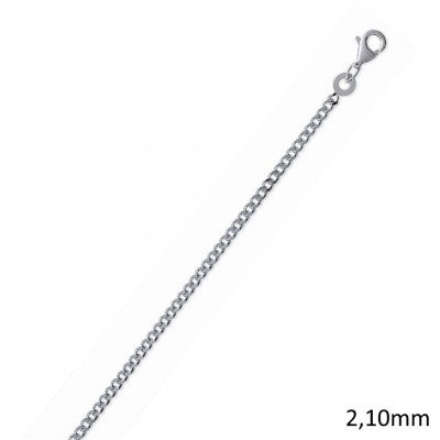 Chaîne argent massif 925, femme /homme maille gourmette 2,1 mm