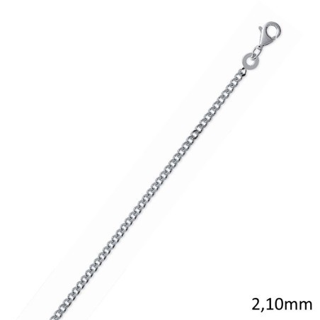 Chaîne argent massif 925, femme /homme maille gourmette 2,1 mm