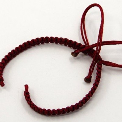 Bracelet femme en argent et cordon bordeaux - Cavalier au dressage