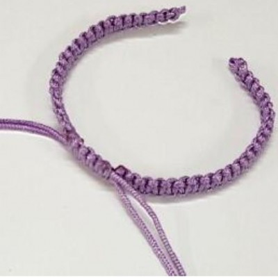Bracelet femme en argent et cordon violet - Cavalier au dressage