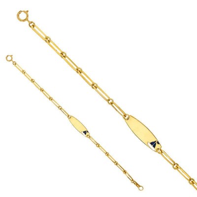 Gourmette prénom pour garçon, or jaune 750 - Petit bateau